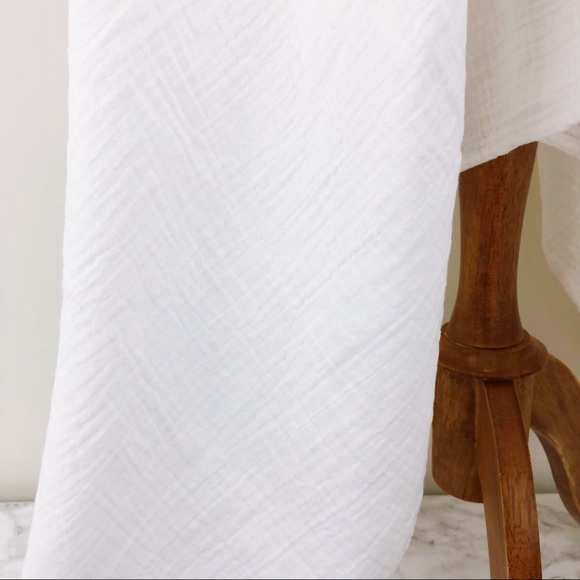 OPHELIA White Gauze Midi Wrap Dress coverup NWT - Picture 6 of 8